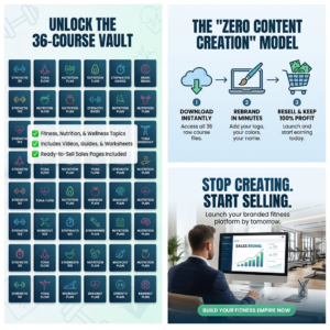 36-Course Fitness PLR Bundle with Master Resell Rights